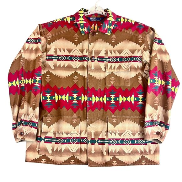 Polo Ralph Lauren Mens L Rare Southwest Aztec Hunting Chore Western Barn Jacket - Picture 11 of 14